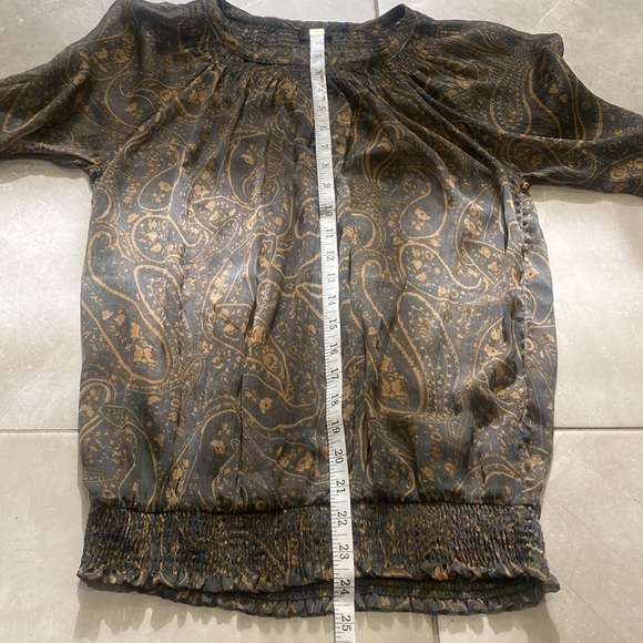 Smocked Paisley Long Sleeve Blouse - Picture 12 of 12